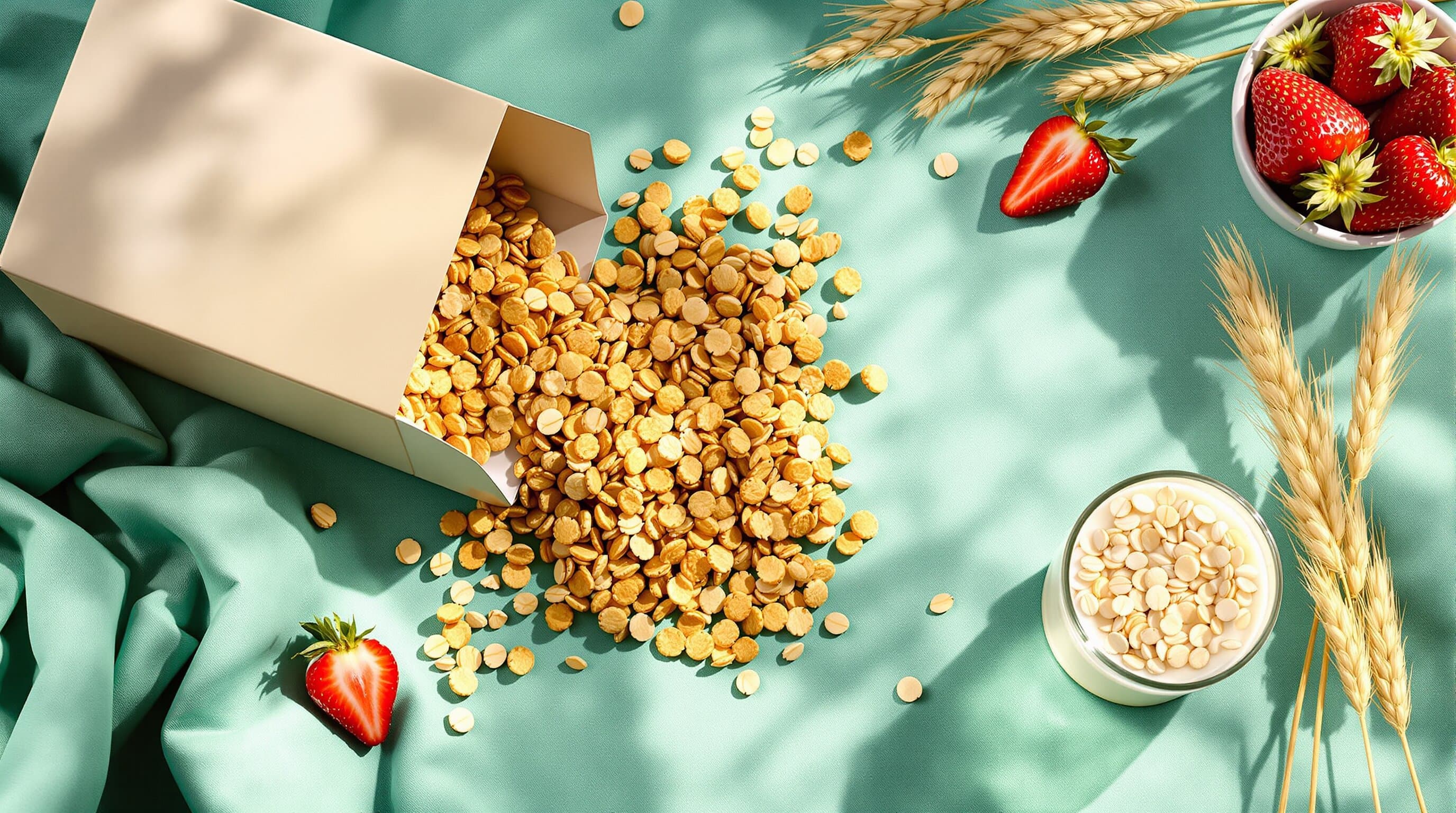 Healthy cereal box with whole grains